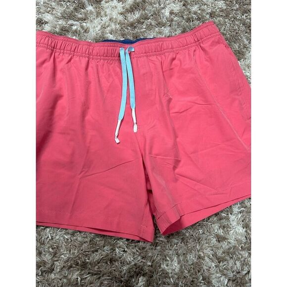 Southern Tide Men's Swim Trunk L Red Solid Elastic Waist Swim Shorts - Picture 3 of 7